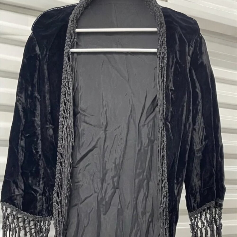 Vintage M&W Velvet Bolero With Fringe